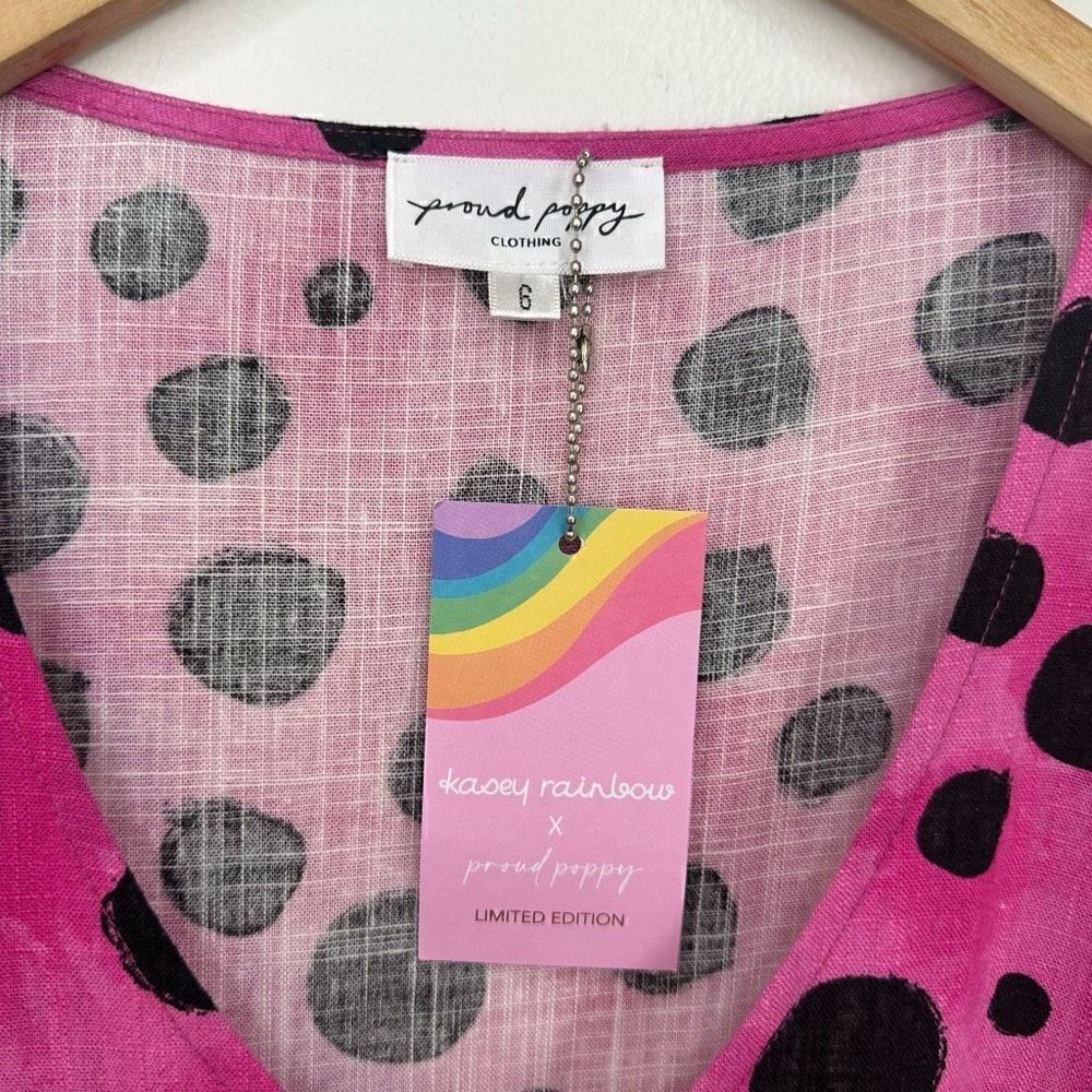 Proud Poppy X Kasey Rainbow Limited Edition Charlie Peak Dress in Pink Cheetah - Picture 4 of 7